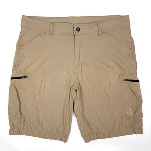 GERRY Utility Cargo Comfort Fit Active Hiking Shorts Khaki Tan Gorpcore Mens 38
